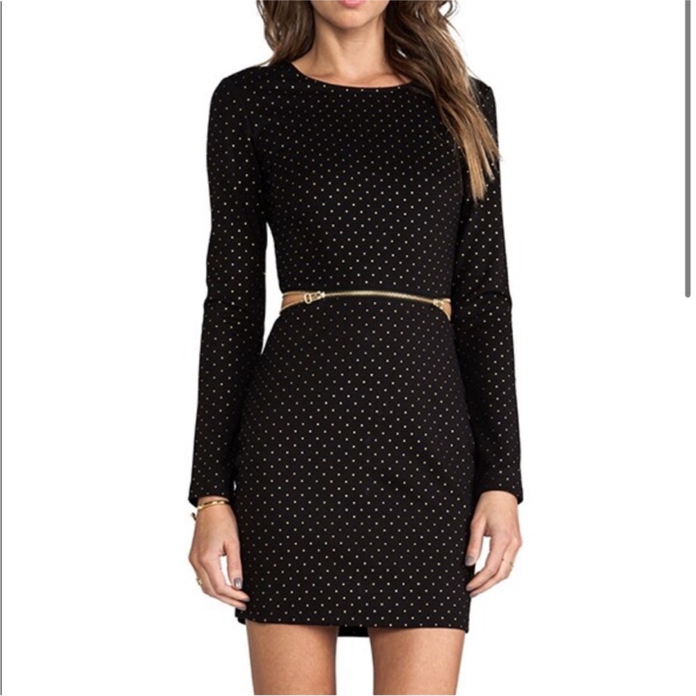 EUC Dolce Vita X Revolve Bing Black And Gold Zipper Dress - Sz S